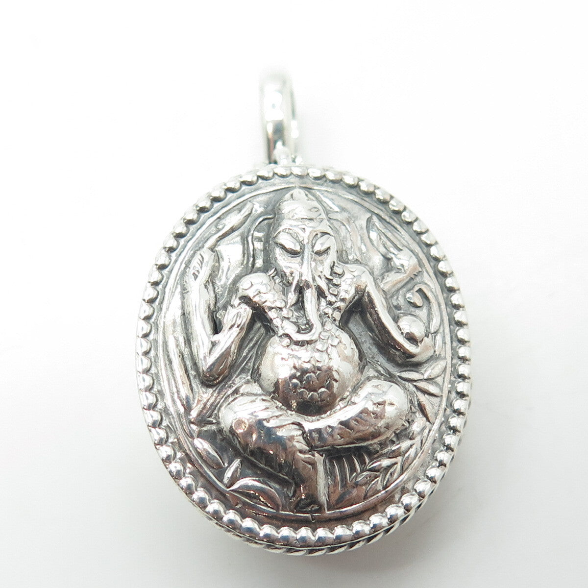 925 Sterling Silver Vintage Ganesha Hindu Goddess Locket Pendant