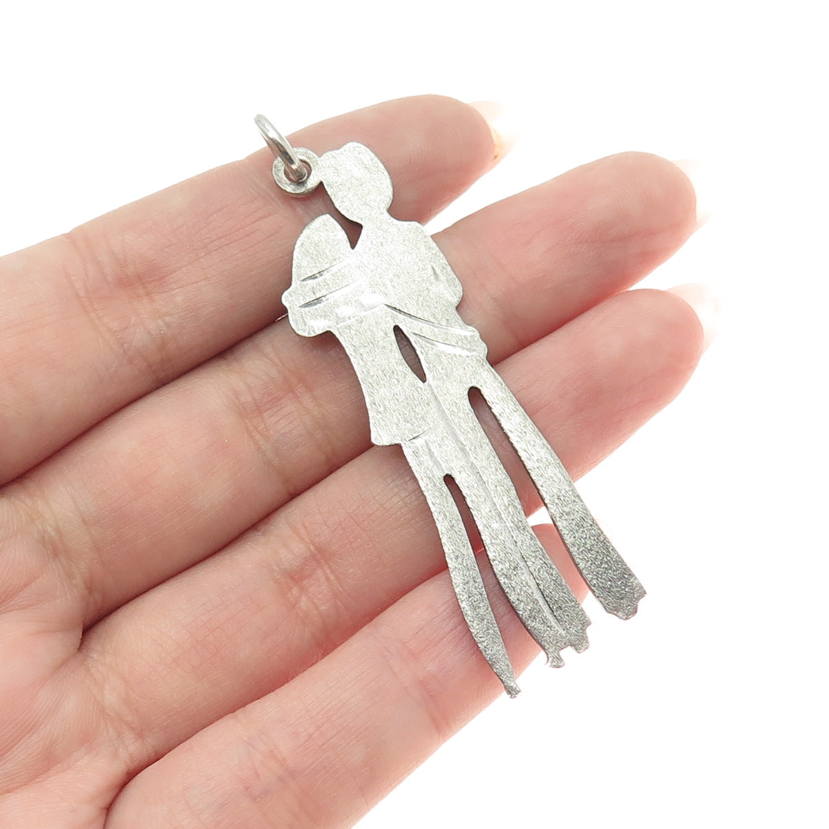 800 Silver Vintage Couple Textured Pendant