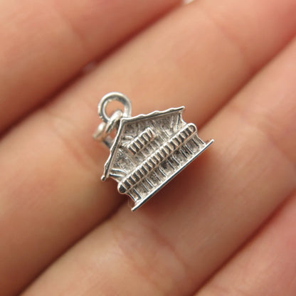 925 Sterling Silver Vintage House Charm Pendant