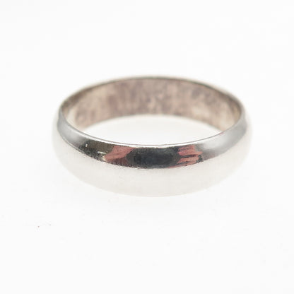 925 Sterling Silver Vintage Classic Wedding Band Ring Size 6.25