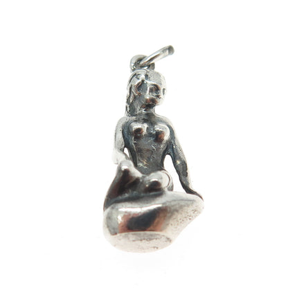 VISCANDIA SCHOMACKER 925S Sterling Silver Vintage Denmark Mermaid Charm Pendant