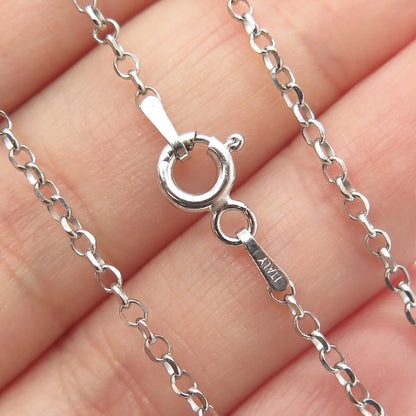 925 Sterling Silver Champagne & White C Z Rolo Chain Necklace 16"