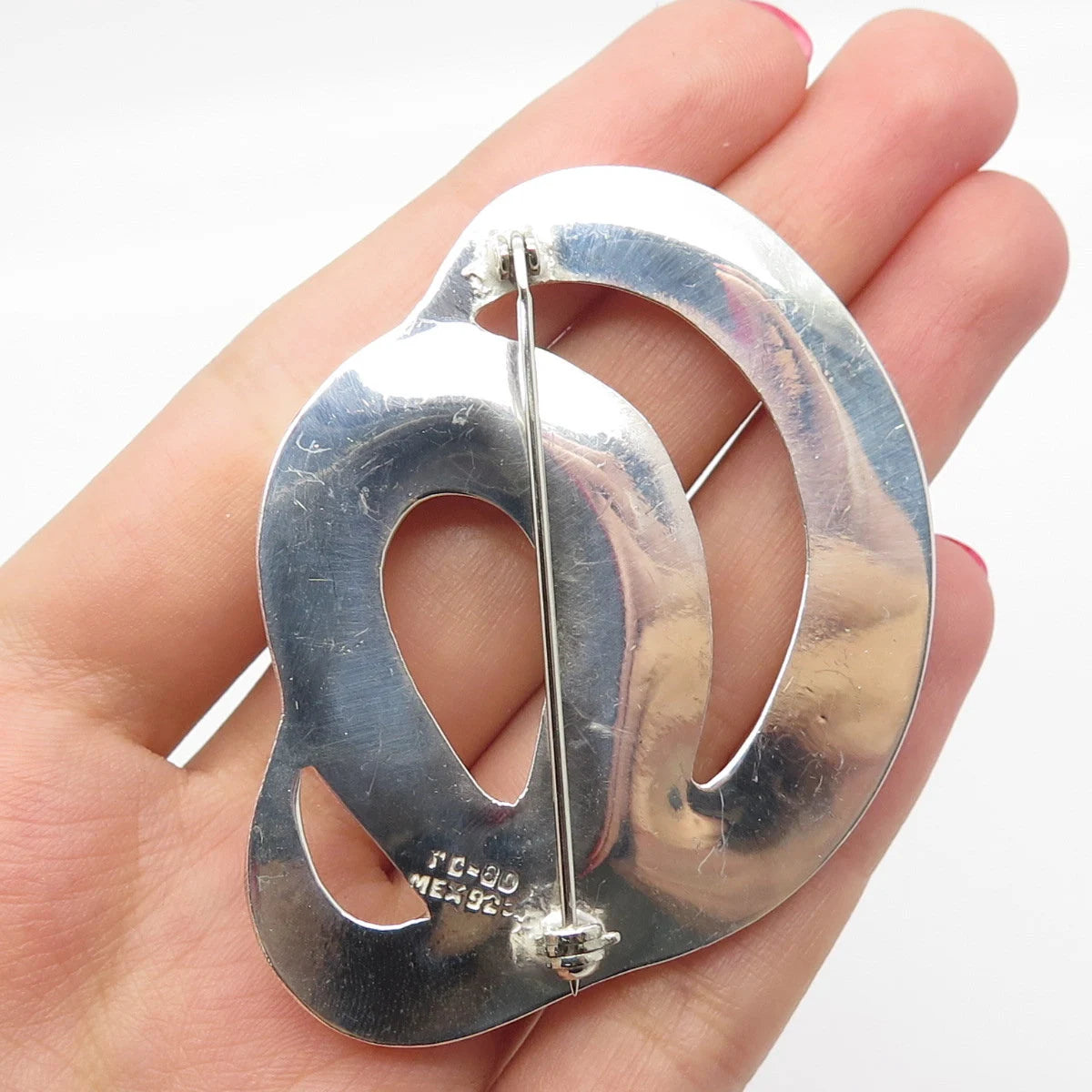 925 Sterling Silver Vintage Mexico Modernist Pin Brooch