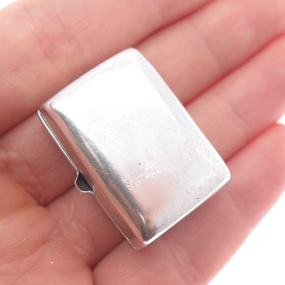 925 Sterling Silver Antique Art Deco Fish Oxidized Pill / Snuff Box