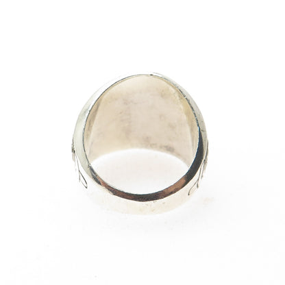 REED 925 Sterling Vintage 2001 Lab-Created Sapphire Armstrong School Ring Size 7