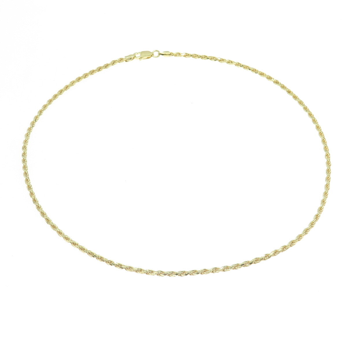 P. LUX 925 Sterling Silver Gold Plated Italy Twisted Rope Chain Necklace 16"