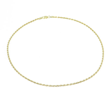 P. LUX 925 Sterling Silver Gold Plated Italy Twisted Rope Chain Necklace 16"