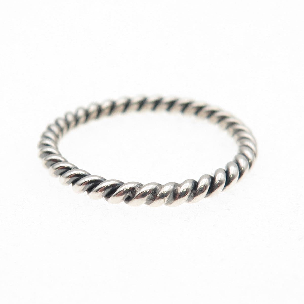 925 Sterling Silver Vintage Twisted Stackable Band Ring Size 9