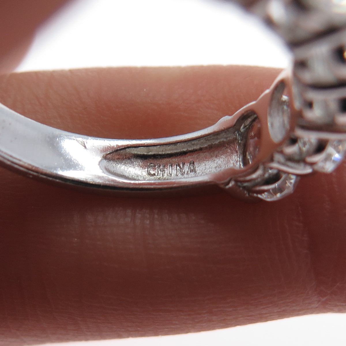 925 Sterling Silver Oval-Cut C Z Half Eternity Ring Size 7.25