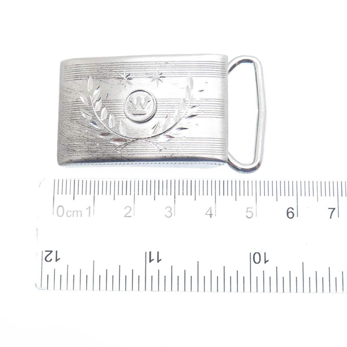 925 Sterling Silver Antique Diamond-Cut Westinghouse 25 Years Award Belt Buckle