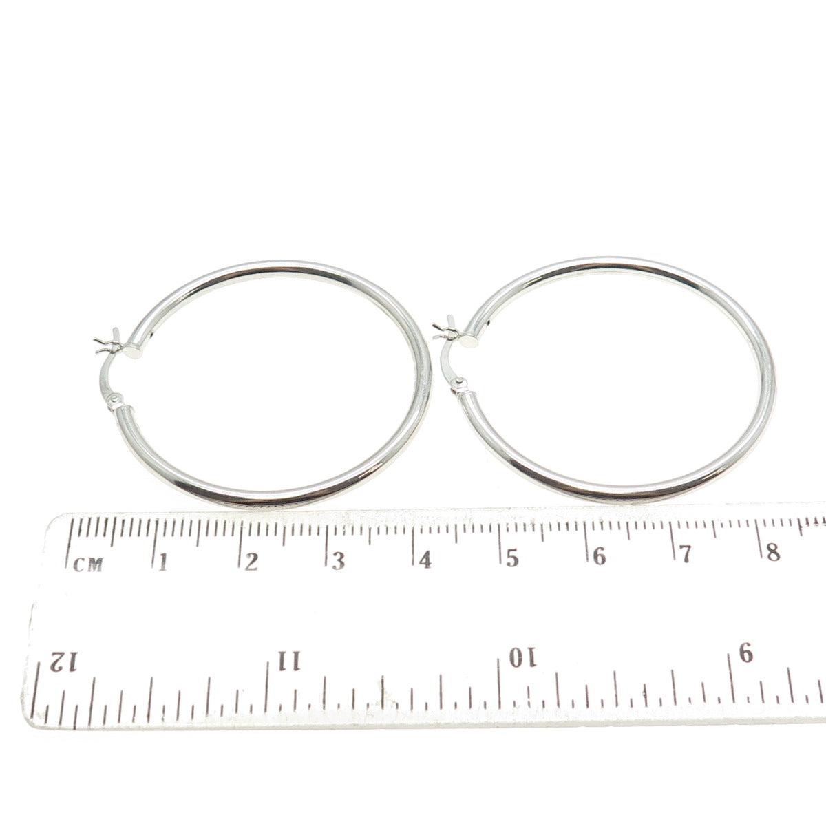 925 Sterling Silver Classic Hinged Hoop Earrings