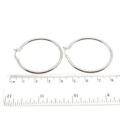 925 Sterling Silver Classic Hinged Hoop Earrings