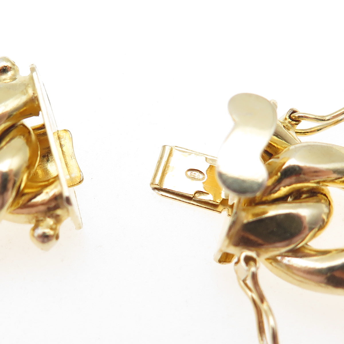 925 Sterling Silver Gold Plated Cuban Link Hollow Bracelet 8.5"