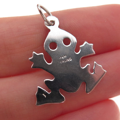 Mark Mercy 925 Sterling Silver Vintage Frog Good Luck Charm Pendant