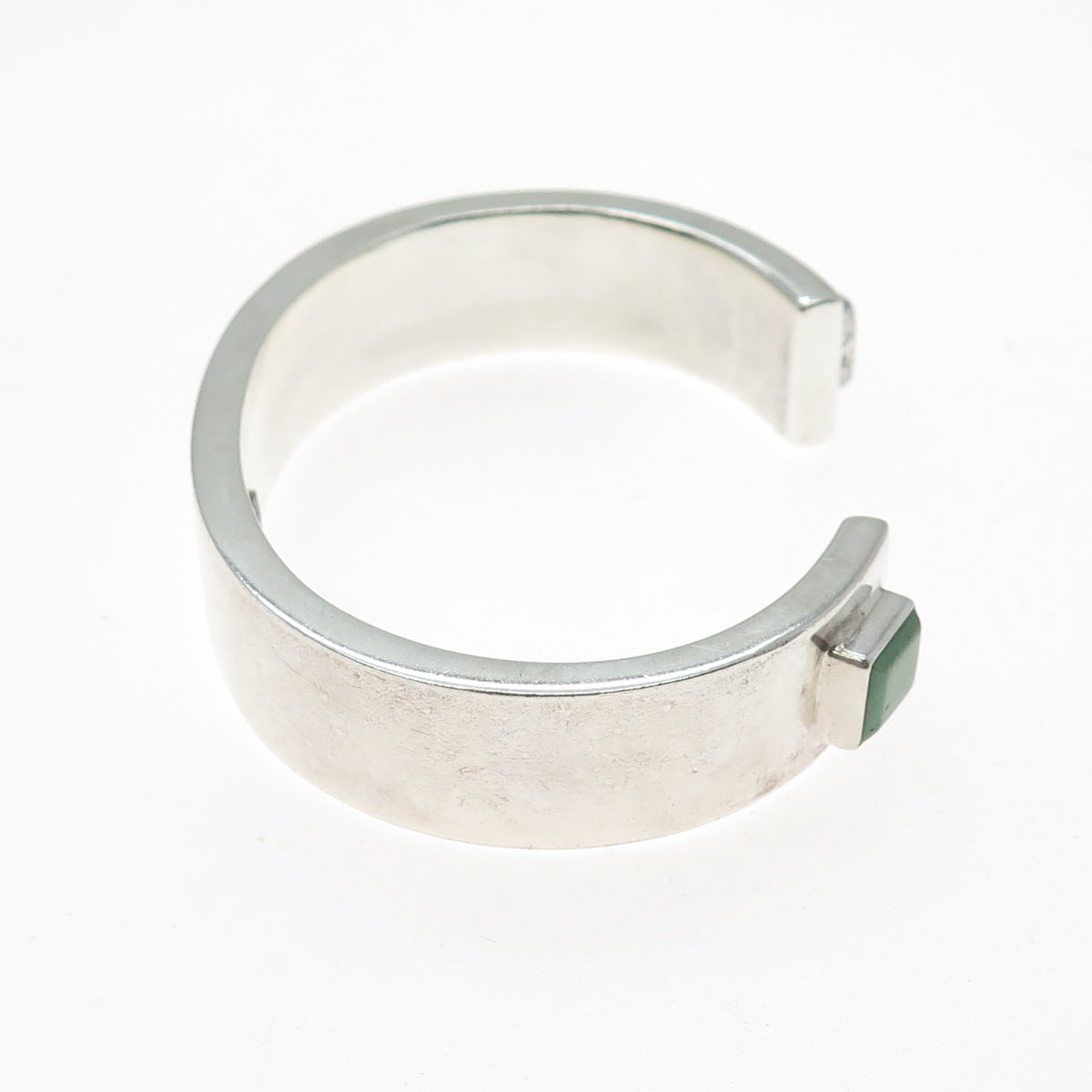 925 Sterling Vintage AC Mexico Real Turquoise Modernist Adjustable Bracelet 7"