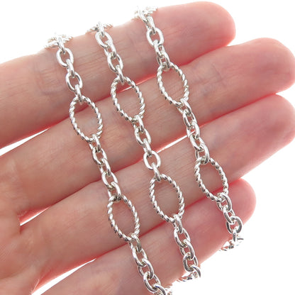 925 Sterling Silver Twisted Figaro Chain Necklace 18"