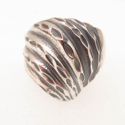 925 Sterling Silver Vintage Modernist Oxidized Ring Size 5.25