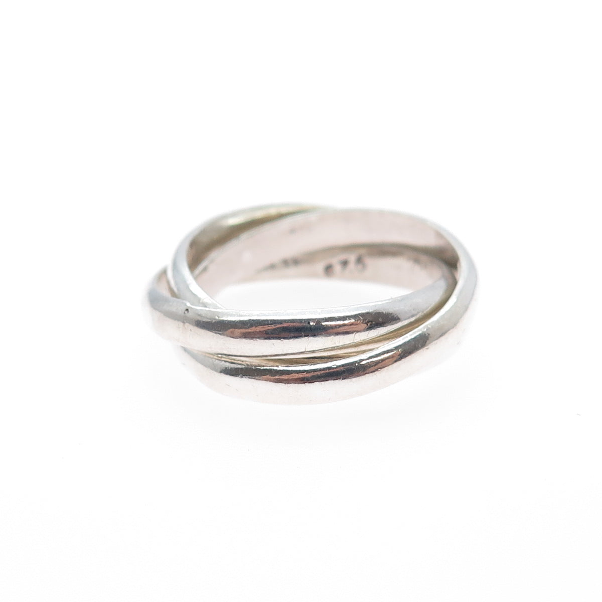 925 Sterling Silver Vintage Mexico Interlocked Trinity Band Ring Size 5.75