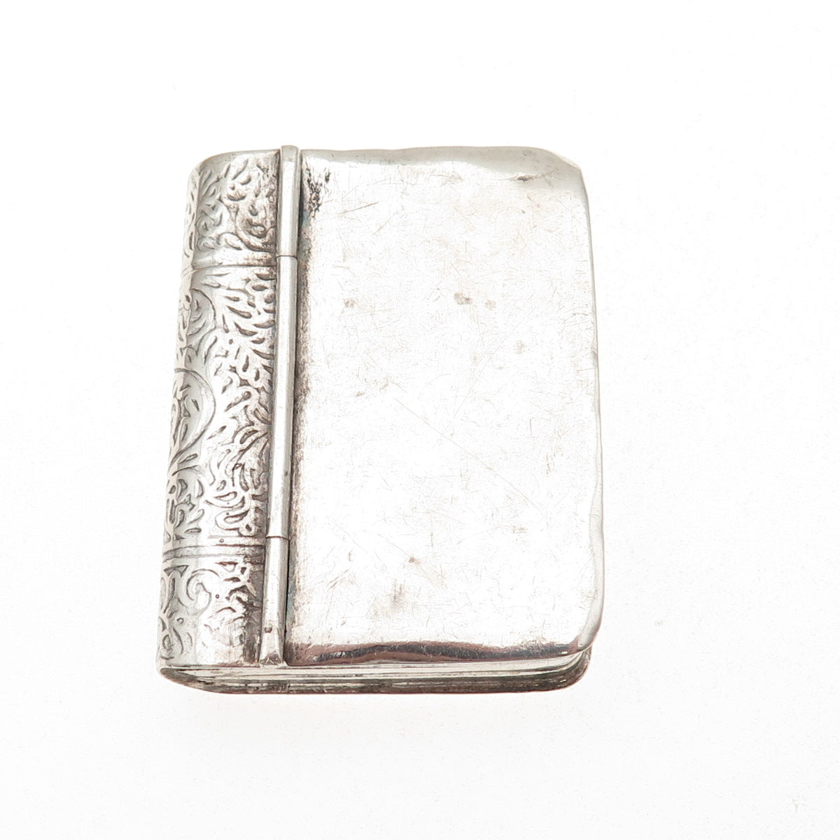 925 Sterling Silver Vintage Floral Book Pill / Snuff Box