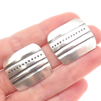 Old Pawn 925 Sterling Silver Vintage Southwestern Oxidized Tribal Earrings