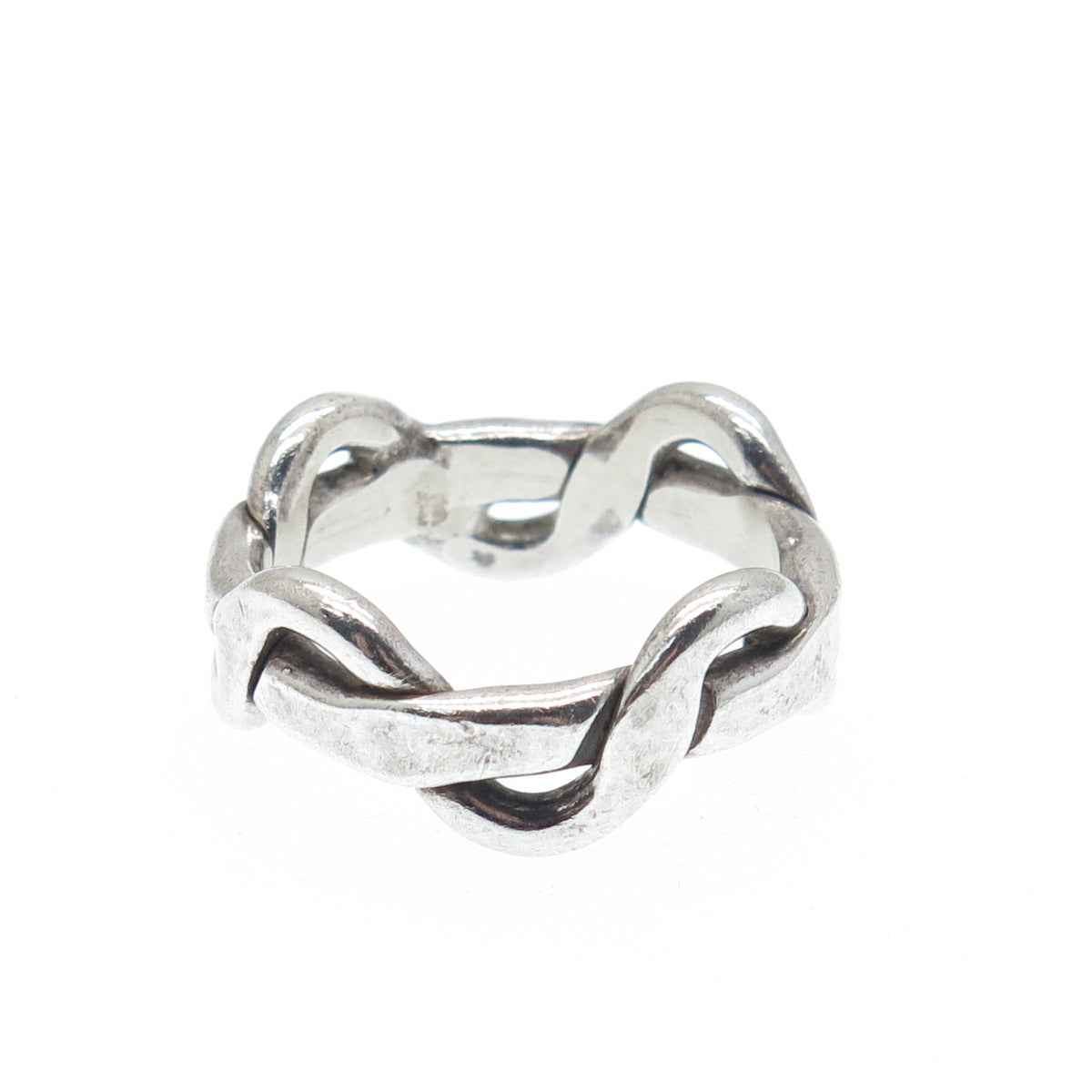 925 Sterling Silver Vintage Infinity Band Oxidized Ring Size 8
