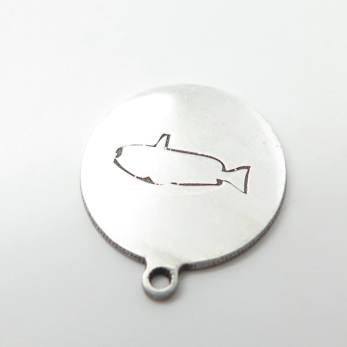 925 Sterling Silver USA Two In Town Fish Charm Pendant