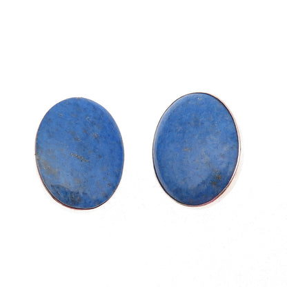 Orville Tsinnie Navajo Old Pawn Sterling Silver Vintage Lapis Clip On Earrings