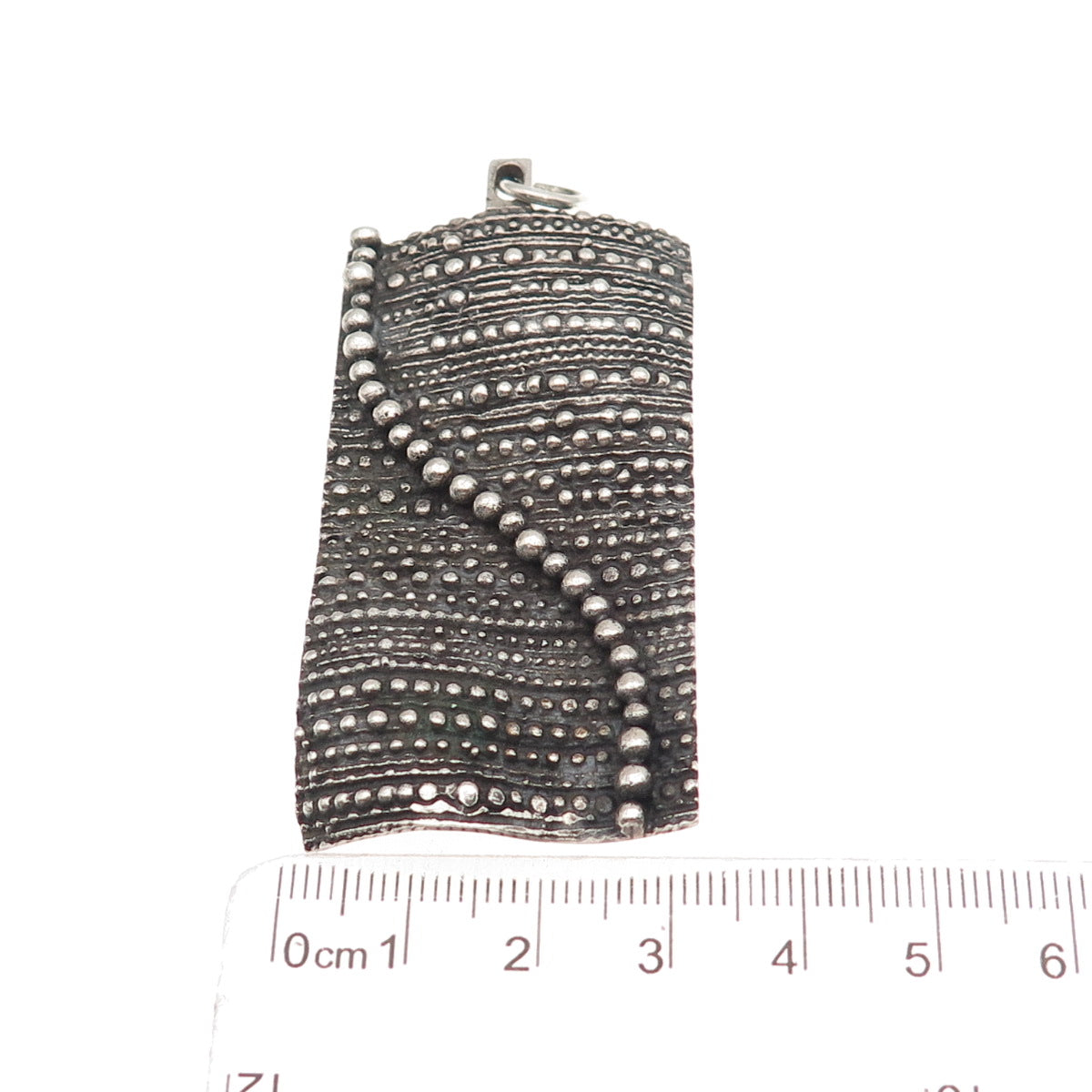 Kultateollisuus Ky 830H Silver Vintage 1969 Finland Modernist Oxidized Pendant