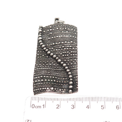 Kultateollisuus Ky 830H Silver Vintage 1969 Finland Modernist Oxidized Pendant