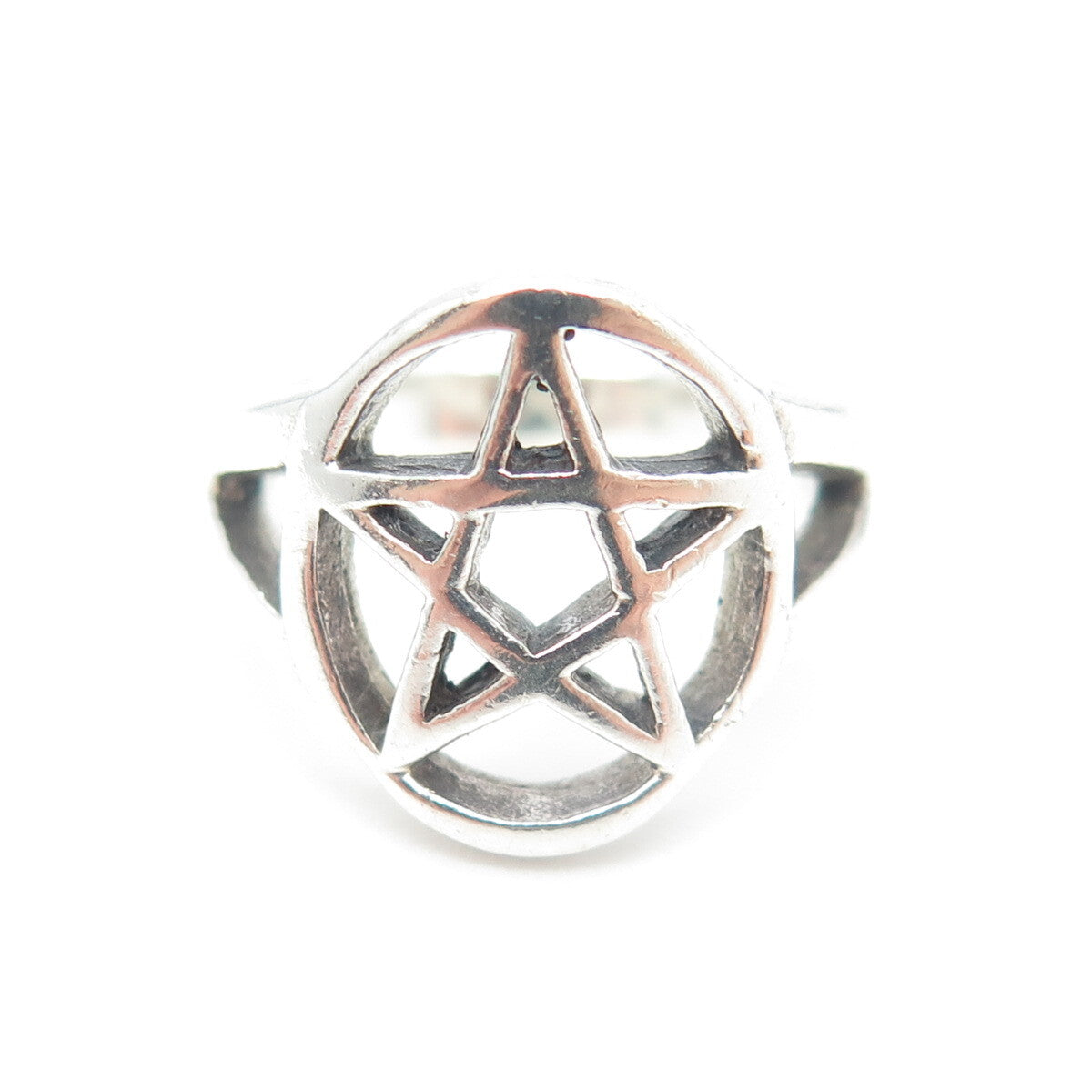 925 Sterling Silver Vintage Pentagram Ring Size 5.75