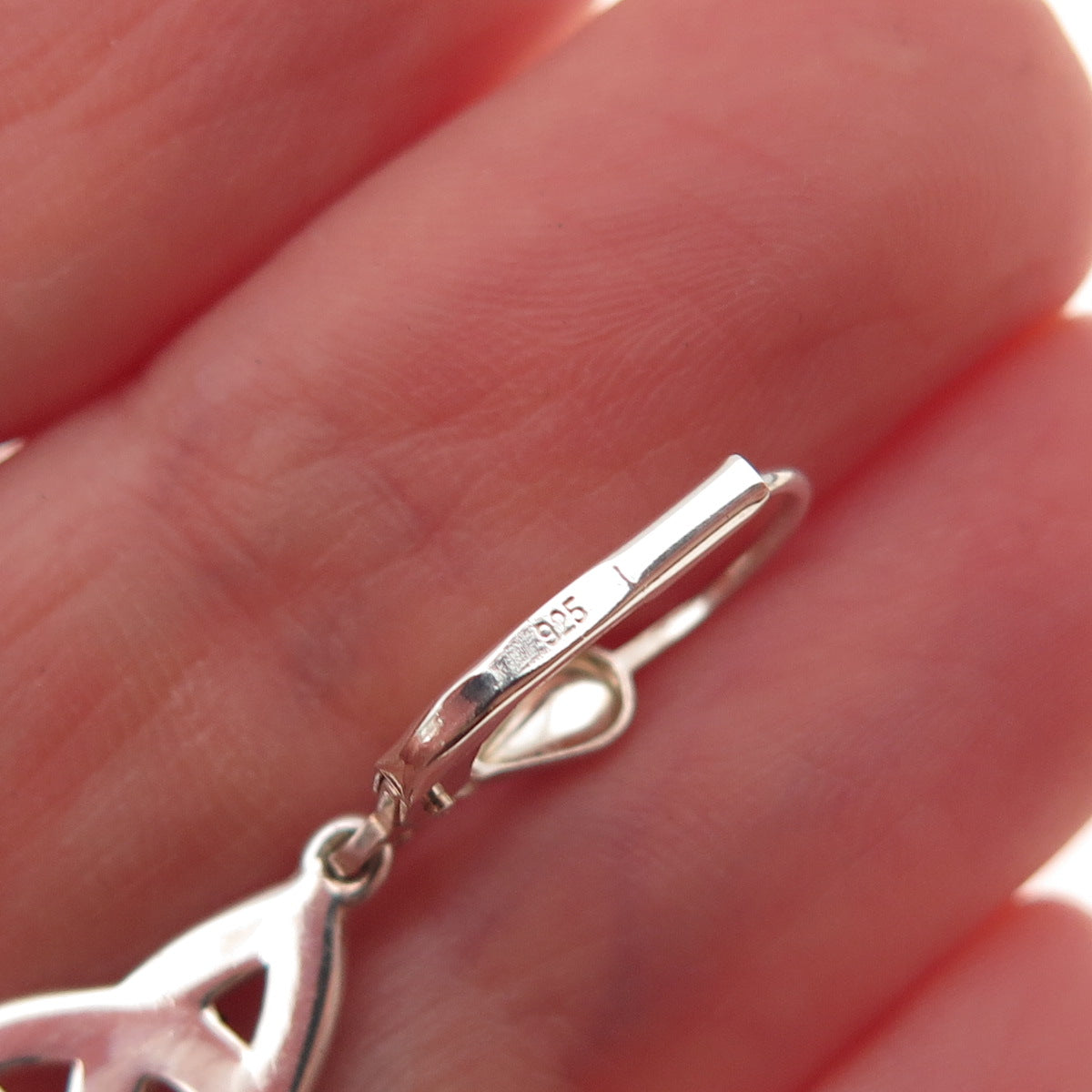 Solvar 925 Sterling Silver Vintage Celtic Trinity Knot Dangle Earrings