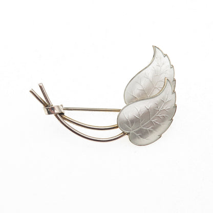 Ivar T. Holth 925S Sterling Gold Plated Vintage Norway Enamel Floral Pin Brooch