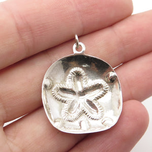 925 Sterling Silver Vintage Sand Dollar Textured Pendant
