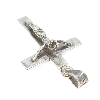 925 Sterling Silver Vintage Mexico Crucifix Cross Pendant