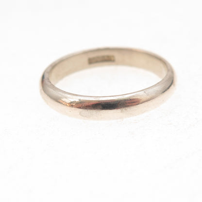 835 Silver Vintage Classic Wedding Oxidized Band Ring Size 7.25