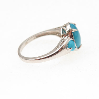 925 Sterling Silver Real Sleeping Beauty Turquoise Ring Size 8