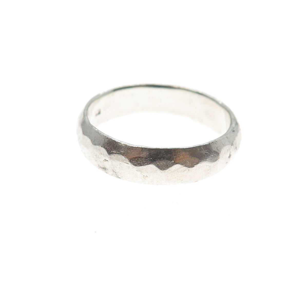 925 Sterling Silver Vintage Hammered Wedding Band Ring Size 8.75