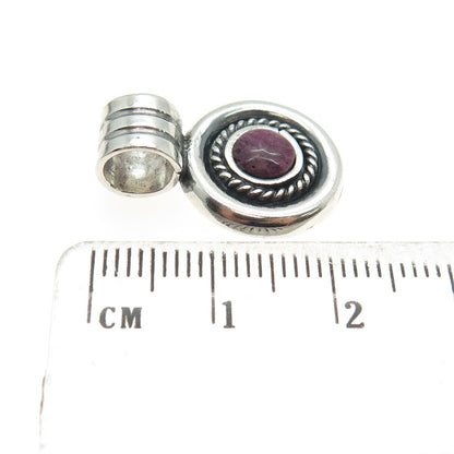 950 Silver Vintage Real Sugilite Roped Oxidized Pendant