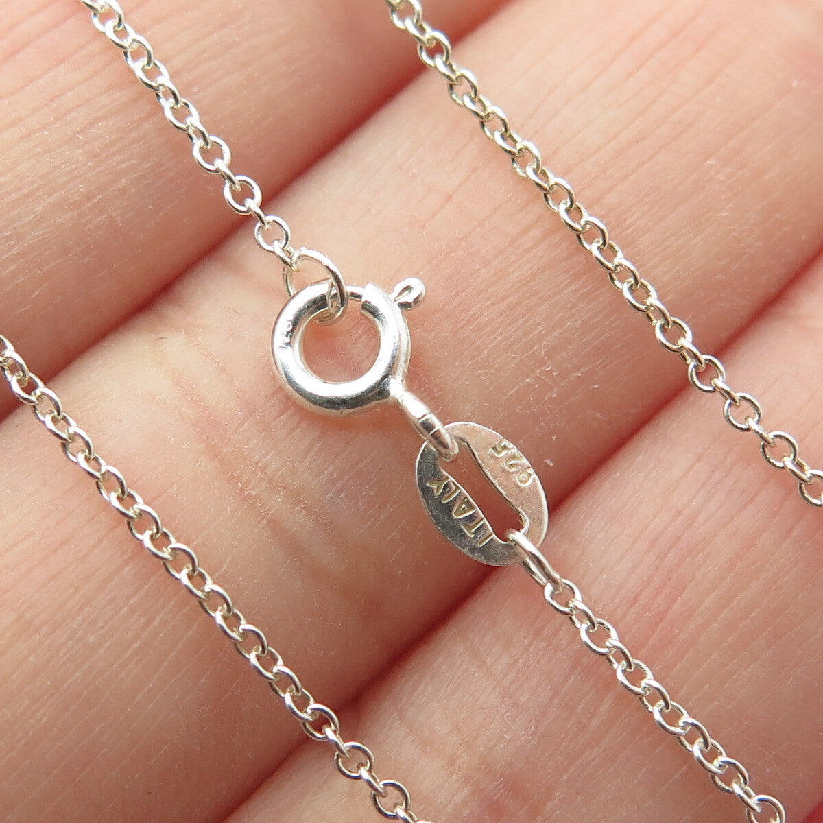 925 Sterling Silver Italy Cable Chain Necklace 18"