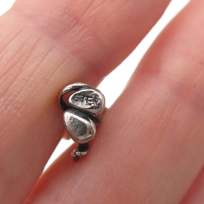 925 Sterling Silver Vintage Mickey Mouse Oxidized 3D Mini Charm Pendant