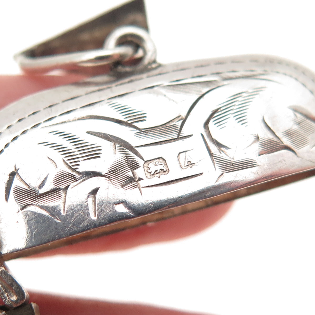 Rolason Brothers 925 Sterling Antique 1925 Birmingham Engraved Vesta Match Case