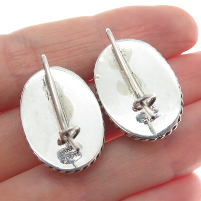 GILO & GRACE NAKAI NAVAJO Old Pawn Sterling Silver Vintage MOP Tribal Earrings