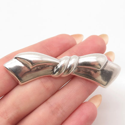 925 Sterling Silver Vintage Bow Pin Brooch