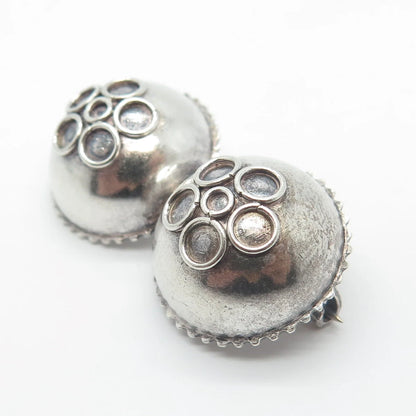 925 Sterling Silver Vintage Multi-Circle Button Pin Brooch