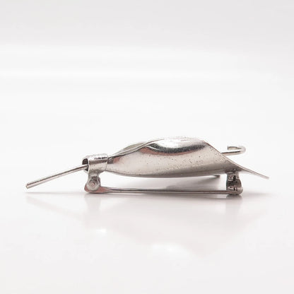 925 Sterling Silver Vintage Lily Floral Pin Brooch