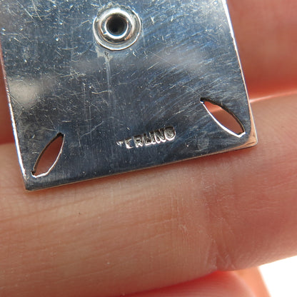 925 Sterling Antique Real MOP Marcasite Star of David Pendant (missing 3 stones)