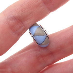 Pandora 925 Sterling Silver Murano Glass Slide Bead Charm
