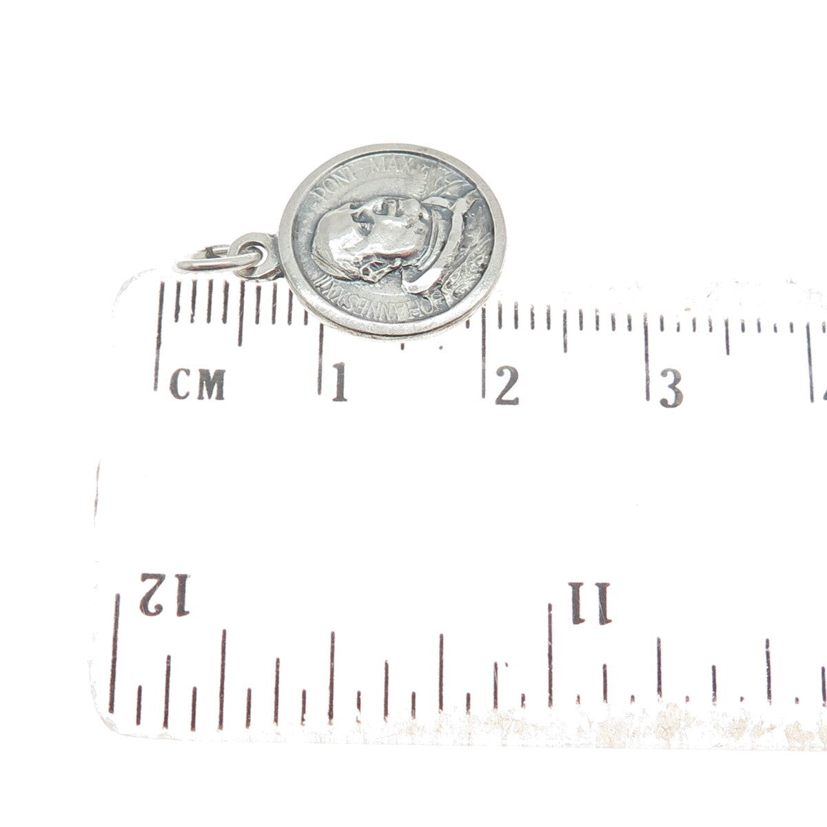 925 Sterling Silver Vintage Pope John XXIII Coin Minimalist Charm Pendant