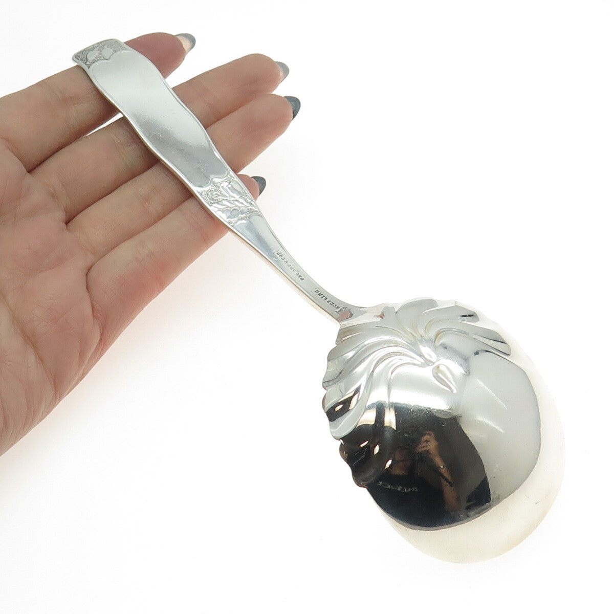 TOWLE 925 Sterling Silver Antique Victorian 1887 Orchids Jelly Spoon