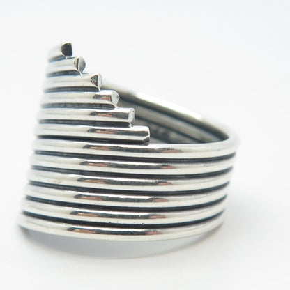 925 Sterling Silver Vintage Wire Wrapped Ring Size 9